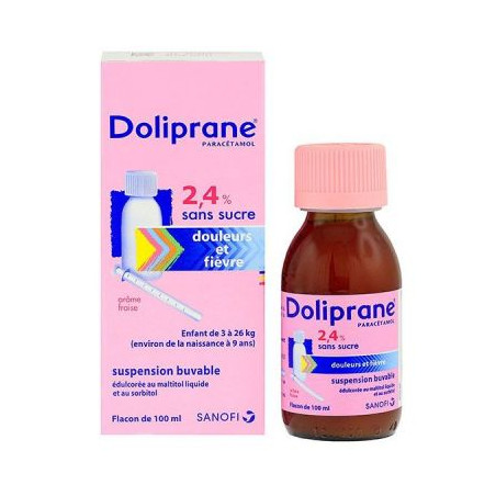 Doliprane 2.4%  Ss Fl/100Ml Sirop